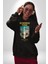Yaz Zamanında Plaj Keyfi Kadın Erkek Baskılı Üç Iplik Siyah Kapüşonlu Hodie Sweatshirt 3