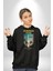 Yaz Zamanında Plaj Keyfi Kadın Erkek Baskılı Üç Iplik Siyah Kapüşonlu Hodie Sweatshirt 4