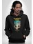 Yaz Zamanında Plaj Keyfi Kadın Erkek Baskılı Üç Iplik Siyah Kapüşonlu Hodie Sweatshirt 5