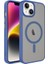 Apple iPhone 14 Plus Kılıf Mat Arka Yüzey Wireless Şarj Özellikli Ardx Flet Magsafe Kapak-Mavi 1