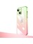 Apple iPhone 13 Kılıf Parlak Renk Geçişli Kamera Korumalı Ardx Senkron Kapak-Pembe-Yeşil 1