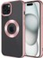 Apple iPhone 15 Kılıf Kamera Korumalı Logo Gösteren Ardx Omega Kapak-Rose Gold 1