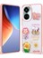 Tecno Camon 19 Pro Kılıf Parlayan Sıvılı Simli Kabartma Figürlü Ardx Cevze Kapak-Pembe 1