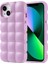Apple iPhone 14 Kılıf Parlak Esnek Silikon Ardx Dom Dom Kapak-Lila 1
