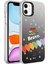 Apple iPhone 12 Kılıf Desenli Ardx Silver Sert Kapak-Kalp 1