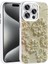 Apple iPhone 15 Pro Kılıf Çiçek Desenli Parlak Taşlı Sert Silikon Ardx Garden Kapak-Beyaz 1