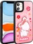 Apple iPhone 11 Kılıf Parlayan Kabartmalı Ikonik Figürlü Ardx Amas Silikon Kapak-Pembe 1