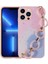 Apple iPhone 12 Pro Max Kılıf Simli Desenli El Askılı Tutacaklı Ardx Elsa Silikon Kapak-Pembe 1