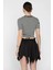 Kadın Asimetrik Kesim Bel Büzgü Detaylı Şortlu Mini Etek P-00016346 4