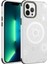 Apple iPhone 13 Pro Max Uyumlu Ardx Wireless Şarj Özellikli Desenli Hot Kapak-Beyaz 1