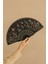 Asil Kelebekli Siyah Gelin Yelpazesi – Kına, Düğün, Bekarlığa Veda, Nedime Aksesuarı (42 x 24 cm ) 1