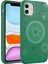 Apple iPhone 12 Uyumlu Ardx Wireless Şarj Özellikli Desenli Hot Kapak-Koyu Yeşil 1
