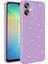 Galaxy A06 Kılıf Kamera Korumalı Simli Lüks Tdom Koton Kapak - Lila 1
