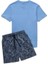 Şortlu Pijama Takımı, Mavi 2
