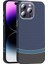 Apple iPhone 14 Pro Max Kılıf Magsafe Şarj Özellikli Karbon Fiber Görünümlü Ardx Gros Kapak - Lacivert 2