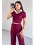 TKM-13264 Siyah Gömlek Detay Crop Bluz Yüksek Bel Pantolon Ikili Takım 5