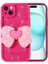 Apple iPhone 15 Plus Kılıf Kamera Korumalı Figür Tasarımlı Akav Kapya Kapak-Pembe Koyu 1