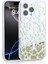 Apple iPhone 16 Pro Max Uyumlu Kılıf Sıvılı Simli Baskılı Şeffaf Arka Yüzey Ardx Mossa Silikon Kapak-Gold 1
