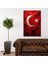 Tekli Dikey Kanvas Duvar Tablosu Kumaş Görünümlü Türk Bayrağı 1