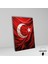 Tekli Dikey Kanvas Duvar Tablosu Kumaş Görünümlü Türk Bayrağı 2