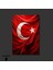 Tekli Dikey Kanvas Duvar Tablosu Kumaş Görünümlü Türk Bayrağı 3