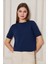 Kadın Bisiklet Yaka Kısa Kollu Triko Bluz Basic Bluz 25222 1