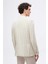 Slim Fit Bej Armürlü %100 Keten Kruvaze Kumaş Ceket 4