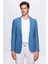 Slim Fit Mavi Armürlü Uçan Blazer Kumaş Ceket 2