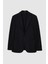 Slim Fit Siyah Armürlü Uçan Blazer Kumaş Ceket 5