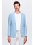 Slim Fit Koyu Mavi Armürlü Uçan Blazer Kumaş Ceket 2