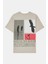Bisiklet Yaka Göğsü Garni ve Baskı Detaylı Erkek T-Shirt 2