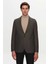 Slim Fit Antrasit Armürlü Kumaş Ceket 1