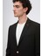 Slim Fit Siyah Armürlü Kumaş Ceket 2