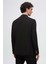Slim Fit Siyah Armürlü Kumaş Ceket 4
