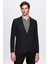 Slim Fit Siyah Armürlü Uçan Blazer Kumaş Ceket 1