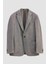 Ds Damat Slim Fit Gri Armürlü Kumaş Ceket 5