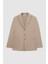 Ds Damat Slim Fit Bej Diyagonel Kumaş Ceket 5
