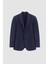 Ds Damat Regular Fit Lacivert Armürlü Çift Yırtmaçlı Yünlü Blazer Kumaş Ceket 3