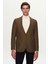 Slim Fit Yeşil Armürlü Kumaş Ceket 1