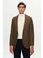 Slim Fit Yeşil Armürlü Kumaş Ceket 2