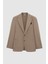 Ds Damat Slim Fit Bej Örme Kumaş Ceket 5
