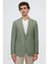 Slim Fit Yeşil Armürlü Uçan Blazer Kumaş Ceket 1