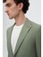 Slim Fit Yeşil Armürlü Uçan Blazer Kumaş Ceket 4