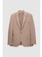 Slim Fit Vizon Armürlü Uçan Blazer Kumaş Ceket 5