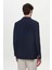 Slim Fit Lacivert Armürlü Kumaş Ceket 4
