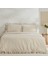 Pure Ruffle %100 Pamuk King Size Nevresim Takımı Ekru 1