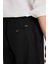 Relaxed Fit Geniş Kesim Lastik Bel Detaylı Esnek Siyah Chino Şort 5