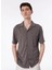 Kısa Kollu Apaj Yaka Slim Fit Örme Erkek Gömlek 1