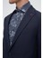 Slim Fit Lacivert Armürlü Uçan Blazer Kumaş Ceket 3