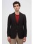 Ds Damat Slim Fit Siyah Armürlü Kumaş Ceket 1